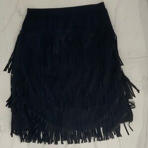 Black Fringe Mini Skirt - Stylish Women's Skirt